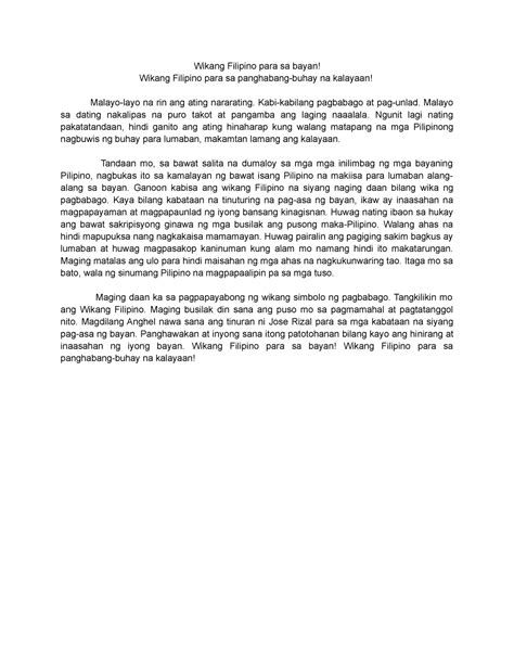 Mga Talumpati / Filipino Speeches .